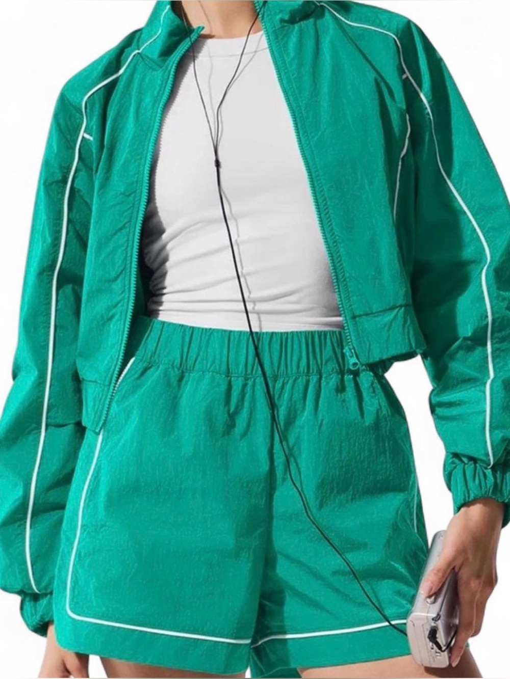 ALO Yoga Motivate Full Zip Track Jacket- Spruce Green- Sz XS